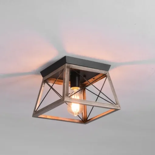 Farmhouse Pendant Light Fixtures Ceiling Hanging Pendant Lights for Kitchen Island, Dining Room Industrial Chandelier with Rustic Wooden Grain Finish