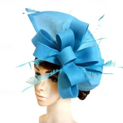 Fascinators Fabric Kentucky Derby Horse Race Elegant Retro With Feather Bowknot Headpiece Headwear