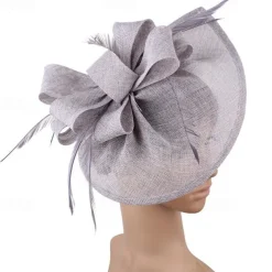 Fascinators Fabric Kentucky Derby Horse Race Elegant Retro With Feather Bowknot Headpiece Headwear