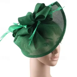 Fascinators Fabric Kentucky Derby Horse Race Elegant Retro With Feather Bowknot Headpiece Headwear