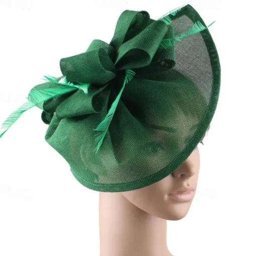 Fascinators Fabric Kentucky Derby Horse Race Elegant Retro With Feather Bowknot Headpiece Headwear