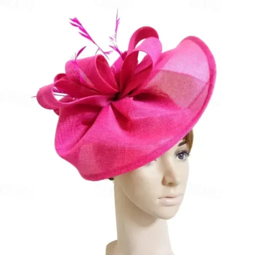 Fascinators Fabric Kentucky Derby Horse Race Elegant Retro With Feather Bowknot Headpiece Headwear