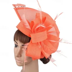 Fascinators Fabric Kentucky Derby Horse Race Elegant Retro With Feather Bowknot Headpiece Headwear
