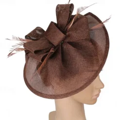 Fascinators Fabric Kentucky Derby Horse Race Elegant Retro With Feather Bowknot Headpiece Headwear