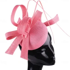 Fascinators Faux Linen Wedding Kentucky Cocktail Royal Astcot Fashion Vintage With Bowknot Headpiece Headwear dress to impress Race Day Dress