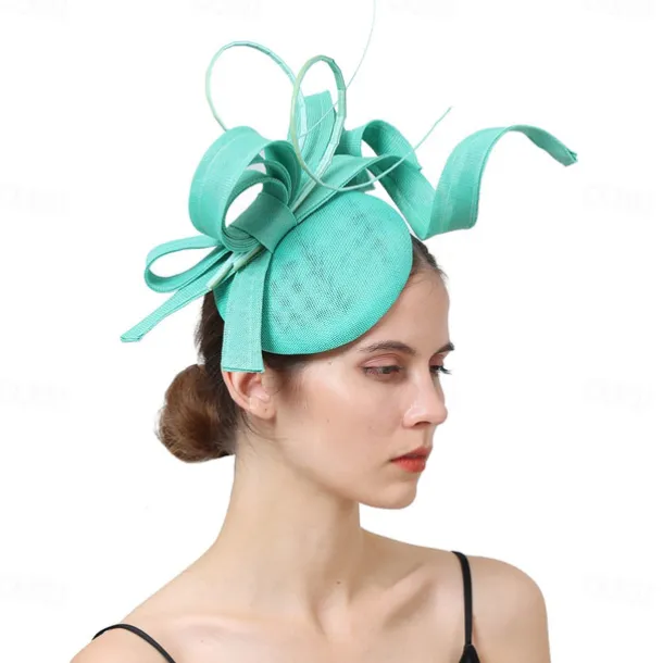 Fascinators Faux Linen Wedding Kentucky Cocktail Royal Astcot Fashion Vintage With Bowknot Headpiece Headwear dress to impress Race Day Dress