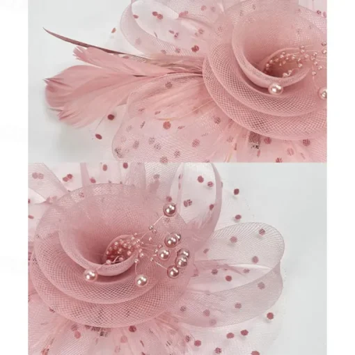 Fascinators Hat for Women Tea Party Feather Headband Mardi Gras Cocktail Hat Weddings