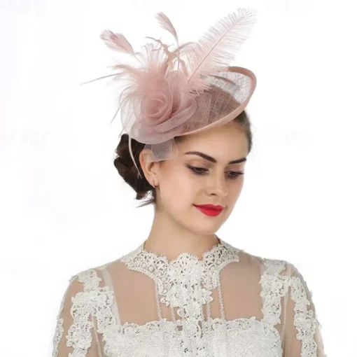 Fascinators Hat Tea Party Hat for Women Kentucky Derby Wedding Flower Cocktail Mesh Feathers Headpiece