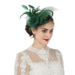 Fascinators Hat Tea Party Hat for Women Kentucky Derby Wedding Flower Cocktail Mesh Feathers Headpiece