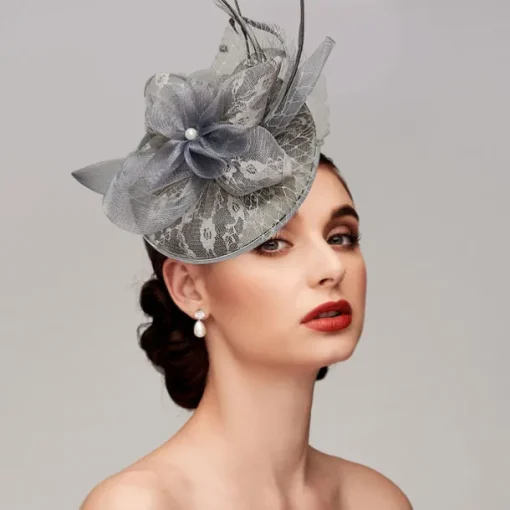 Fascinators Hats Headpiece Feathers Net Saucer Hat Wedding Horse Race Ladies Day Melbourne Cup Cocktail With Feather Cap Headpiece Headwear dress to impress Race Day Dress