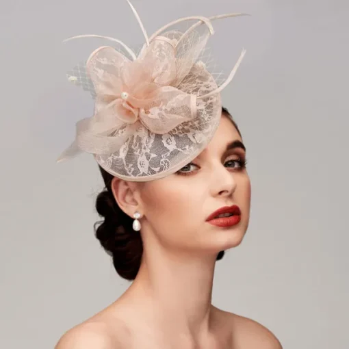 Fascinators Hats Headpiece Feathers Net Saucer Hat Wedding Horse Race Ladies Day Melbourne Cup Cocktail With Feather Cap Headpiece Headwear dress to impress Race Day Dress