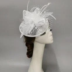 Fascinators Hats Headpiece Feathers Net Saucer Hat Wedding Horse Race Ladies Day Melbourne Cup Cocktail With Feather Cap Headpiece Headwear dress to impress Race Day Dress