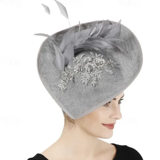 Fascinators Hats Headpiece Sinamay Formal Wedding Kentucky Derby Horse Race Church Elegant Glam Retro With Feather Headpiece Headwear