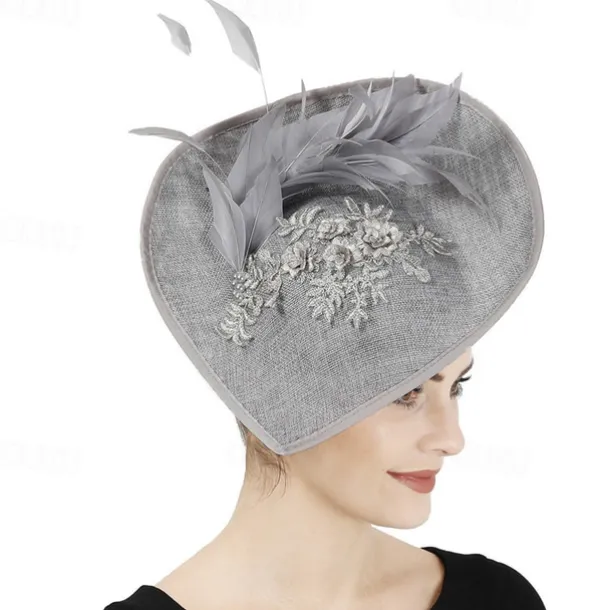Fascinators Hats Headpiece Sinamay Formal Wedding Kentucky Derby Horse Race Church Elegant Glam Retro With Feather Headpiece Headwear