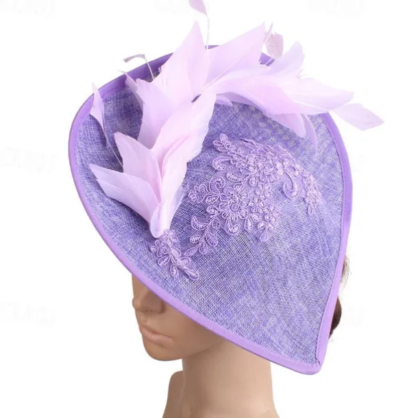 Fascinators Hats Headpiece Sinamay Formal Wedding Kentucky Derby Horse Race Church Elegant Glam Retro With Feather Headpiece Headwear