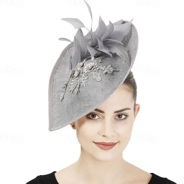 Fascinators Hats Headpiece Sinamay Formal Wedding Kentucky Derby Horse Race Church Elegant Glam Retro With Feather Headpiece Headwear