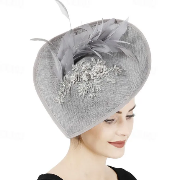 Fascinators Hats Headpiece Sinamay Formal Wedding Kentucky Derby Horse Race Church Elegant Glam Retro With Feather Headpiece Headwear