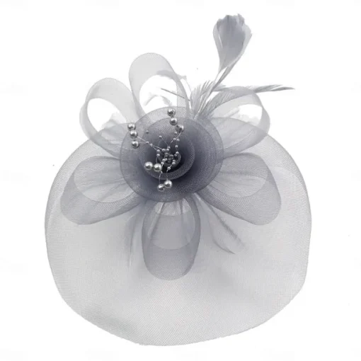 Fascinators Hats Headwear Organza Floppy Hat Top Hat Veil Hat Horse Race Cocktail Elegant Retro With Feather Bows Headpiece Headwear