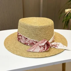 Fascinators Hats Headwear Acrylic / Cotton Straw Straw Hat Sun Hat Holiday Beach Elegant Simple With Ribbons Pure Color Headpiece Headwear