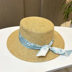 Fascinators Hats Headwear Acrylic / Cotton Straw Straw Hat Sun Hat Holiday Beach Elegant Simple With Ribbons Pure Color Headpiece Headwear