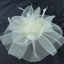 Fascinators Hats Headwear Organza Fedora Hat Top Hat Veil Hat Horse Race Cocktail Elegant Retro With Feather Pure Color Headpiece Headwear