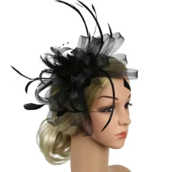 Fascinators Headwear Headpiece Tulle Feathers Formal Business / Ceremony / Fall Wedding Kentucky Horse Race Ladies Day Vintage Elegant With Feather Bowknot Headpiece Headwear Race Day Dress