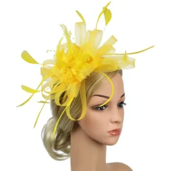 Fascinators Headwear Headpiece Tulle Feathers Formal Business / Ceremony / Fall Wedding Kentucky Horse Race Ladies Day Vintage Elegant With Feather Bowknot Headpiece Headwear Race Day Dress