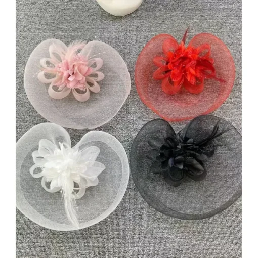 Fascinators Headwear Headpiece Net Veil Hat Wedding Ladies Day With Floral Face Veil Headpiece Headwear