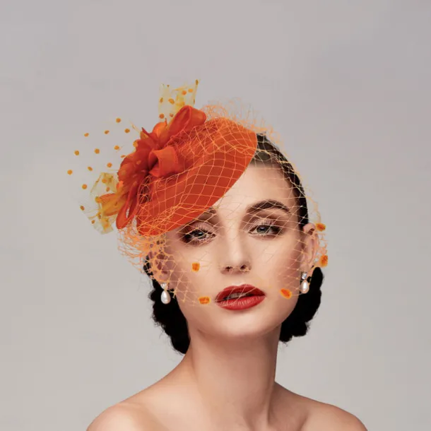 Fascinators Kentucky Derby Hat Headwear Headpiece Net Veil Hat Wedding Ladies Day Cocktail Royal Astcot With Cap Floral Headpiece Headwear