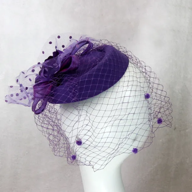 Fascinators Kentucky Derby Hat Headwear Headpiece Net Veil Hat Wedding Ladies Day Cocktail Royal Astcot With Cap Floral Headpiece Headwear