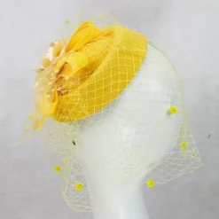 Fascinators Kentucky Derby Hat Headwear Headpiece Net Veil Hat Wedding Ladies Day Cocktail Royal Astcot With Cap Floral Headpiece Headwear