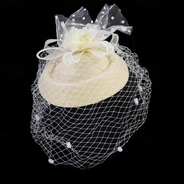 Fascinators Kentucky Derby Hat Headwear Headpiece Net Veil Hat Wedding Ladies Day Cocktail Royal Astcot With Cap Floral Headpiece Headwear