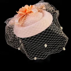 Fascinators Kentucky Derby Hat Headwear Headpiece Net Veil Hat Wedding Ladies Day Cocktail Royal Astcot With Cap Floral Headpiece Headwear