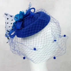 Fascinators Kentucky Derby Hat Headwear Headpiece Net Veil Hat Wedding Ladies Day Cocktail Royal Astcot With Cap Floral Headpiece Headwear
