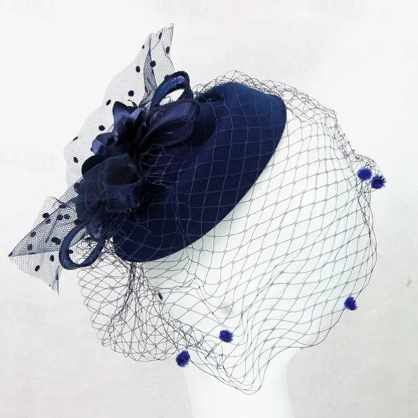 Fascinators Kentucky Derby Hat Headwear Headpiece Net Veil Hat Wedding Ladies Day Cocktail Royal Astcot With Cap Floral Headpiece Headwear