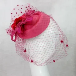 Fascinators Kentucky Derby Hat Headwear Headpiece Net Veil Hat Wedding Ladies Day Cocktail Royal Astcot With Cap Floral Headpiece Headwear