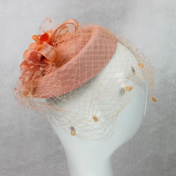 Fascinators Kentucky Derby Hat Headwear Headpiece Net Veil Hat Wedding Ladies Day Cocktail Royal Astcot With Cap Floral Headpiece Headwear