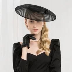 Fascinators Kentucky Derby Hat Hats Tulle Saucer Hat Special Occasion Party / Evening Horse Race Ladies Day Melbourne Cup With Bowknot Headpiece Headwear