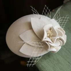 Fascinators Kentucky Derby Hat Wool Bucket Hat Horse Race Ladies Day Melbourne Cup Flower Elegant With Floral Tulle Headpiece Headwear