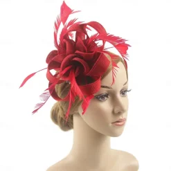 Fascinators Kentucky Derby Hat Headwear Organza Polyester / Polyamide Fedora Hat Veil Hat Tea Party Horse Race Ladies Day Vintage Style Vintage Elegant With Feather Appliques Headpiece