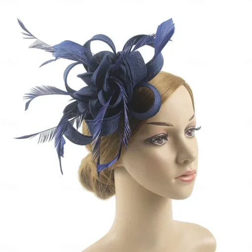 Fascinators Kentucky Derby Hat Headwear Organza Polyester / Polyamide Fedora Hat Veil Hat Tea Party Horse Race Ladies Day Vintage Style Vintage Elegant With Feather Appliques Headpiece
