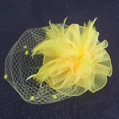 Fascinators Kentucky Derby Hat Headwear Organza Fedora Hat Holiday Cocktail Retro Elegant With Feather Pure Color Headpiece Headwear