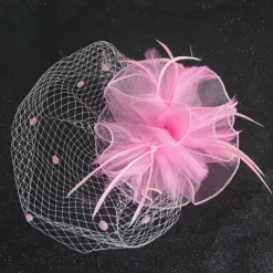 Fascinators Kentucky Derby Hat Headwear Organza Fedora Hat Holiday Cocktail Retro Elegant With Feather Pure Color Headpiece Headwear