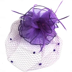 Fascinators Kentucky Derby Hat Headwear Organza Fedora Hat Holiday Cocktail Retro Elegant With Feather Pure Color Headpiece Headwear