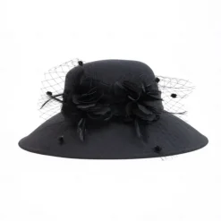 Fascinators Kentucky Derby Hat Fiber Bowler / Cloche Hat Straw Hat Sun Hat Wedding Evening Party Elegant Sun Protection With Feather Floral Headpiece Headwear