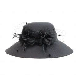 Fascinators Kentucky Derby Hat Fiber Bowler / Cloche Hat Straw Hat Sun Hat Wedding Evening Party Elegant Sun Protection With Feather Floral Headpiece Headwear