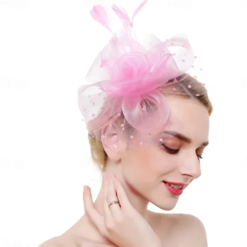 Fascinators Kentucky Derby Hat Headwear Organza Fedora Hat Holiday Cocktail Retro Elegant With Feather MiniSpot Headpiece Headwear