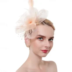 Fascinators Kentucky Derby Hat Headwear Organza Fedora Hat Holiday Cocktail Retro Elegant With Feather MiniSpot Headpiece Headwear