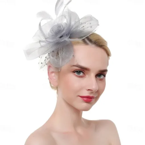 Fascinators Kentucky Derby Hat Headwear Organza Fedora Hat Holiday Cocktail Retro Elegant With Feather MiniSpot Headpiece Headwear