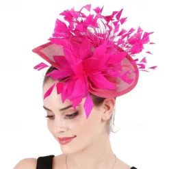Fascinators Sinamay Wedding Tea Party Kentucky Derby Horse Race Ladies Day Vintage Fashion Handmade With Feather Headpiece Headwear